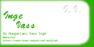 inge vass business card